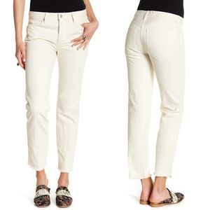 Free People Slim Boyfriend Jeans in Ivory Sz 26